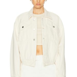 GRLFRND Amelia Oversized Cinched Waist Jacket in Beige