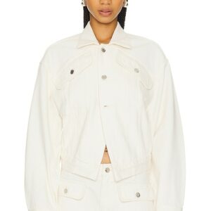 GRLFRND Amelia Oversized Cinched Waist Jacket in Beige. - size M (also in L, S, XL, XS, XXS)