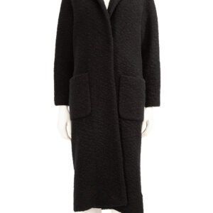 Ganni Black Wool Long Oversized Coat