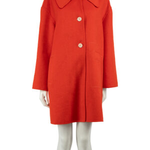 Ganni Red Wool Mid-Length Coat