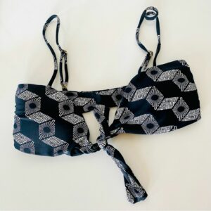 Anthropologie Amuse Society Revolve Black White Tie Swimsuit Bikini Top, Women's (Size Small)