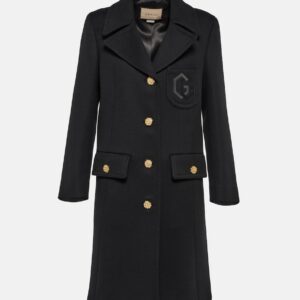 Gucci Double G embroidered wool coat