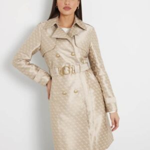 Guess 4G Logo Jacquard Trench Coat