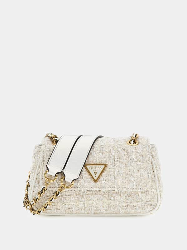 Guess Tweed Giully Mini Crossbody Bag