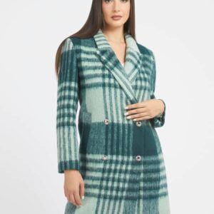 Guess Wool Blend Check Coat