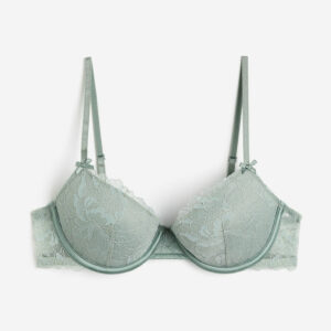 H & M - Lace Push-up Bra - Green