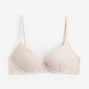 H & M - Lace Super Push-up Bra - Pink