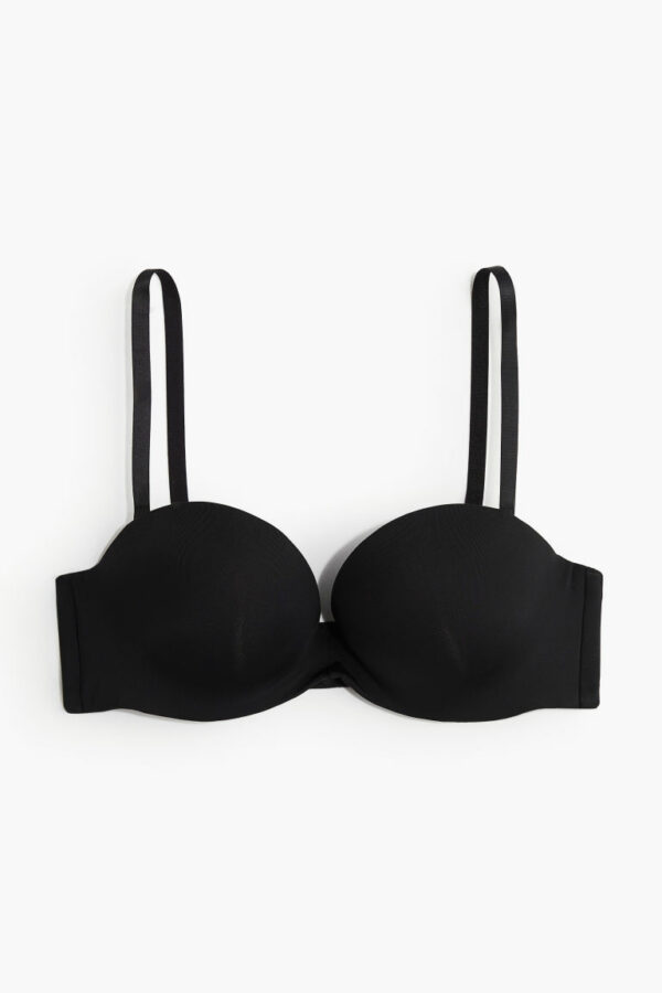 H & M - Microfiber Super Push-up Balconette Bra - Black