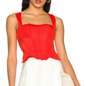 HAH Knock Out Corset Top in Red. Size L.