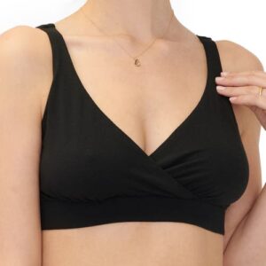 HATCH Crossover Pima Cotton Blend Nursing Bra in Black at Nordstrom, Size Small