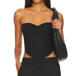 HEMANT AND NANDITA Corset Top in Black. Size L, S.