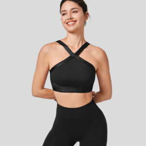 Halara Softlyzero™ Airy Medium Support Crisscross Backless Cool Touch Training Sports Bra-UPF50+ - Black - XS push up bra strapless bra