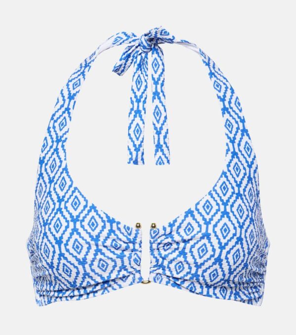 Heidi Klein Sardinia printed halterneck bikini top