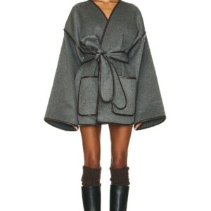 Helsa Wool Blend Blanket Coat in Grey - Grey. Size all.