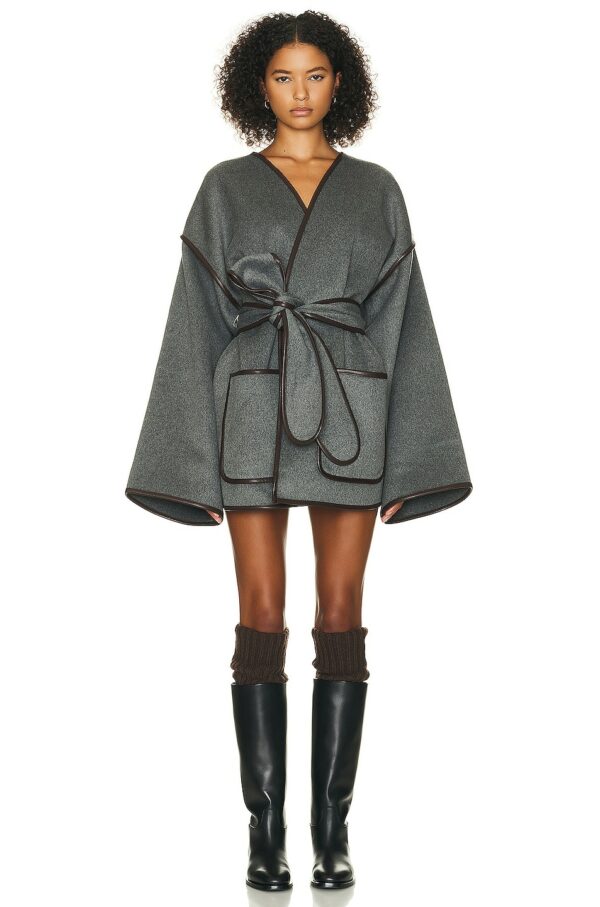 Helsa Wool Blend Blanket Coat in Grey - Grey. Size all.