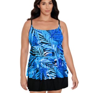 Women's Longitude Ruffle Faux Skirtini Swimsuit - Jungle boogie