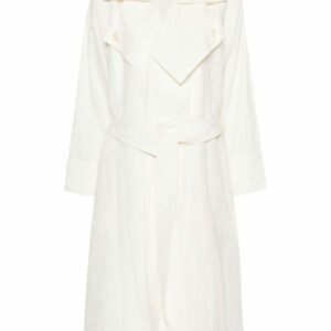 ISSEY MIYAKE- Linen Belted Trench Coat