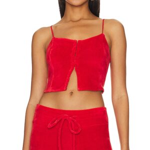 Indah Daisy Corset Top in Red. Size M, XL.