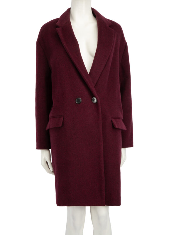 Isabel Marant Burgundy Wool Button-Up Coat