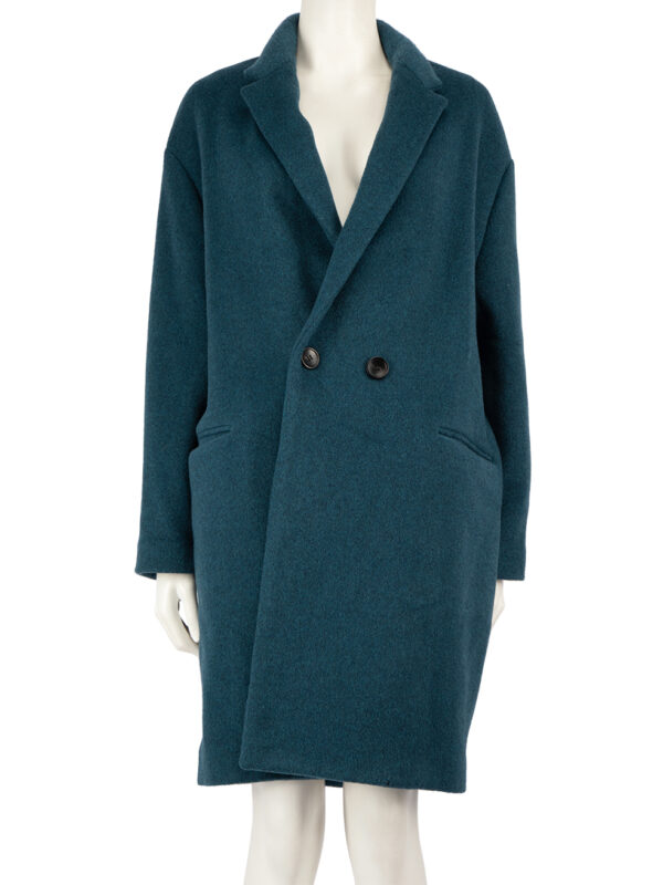 Isabel Marant Teal Wool Double Breasted Coat