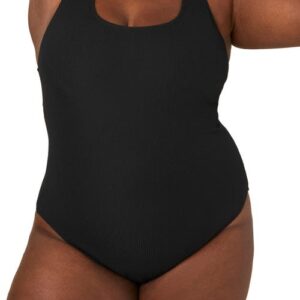 Andie Tulum Ribbed One-Piece Long Torso Swimsuit in Black at Nordstrom, Size 3X-Large