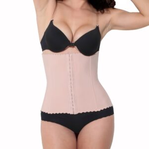 KL8198-L-Black Powernet Waist Cincher Girdle Body Shaper, Large - Black