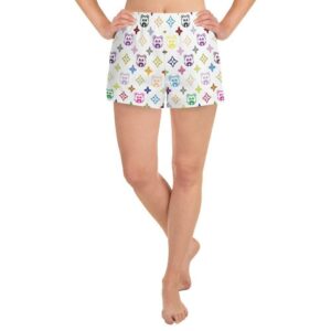 Kanye West Bear Monogram Colorful Funny Women's Athletic Short Shorts