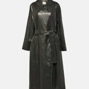 Khaite Minnie oversized leather trench coat