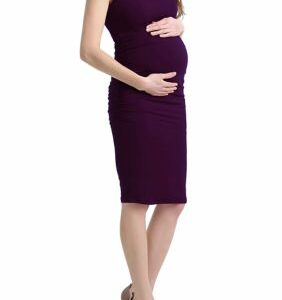 Kimi & Kai Women's Maternity Delia Ruched Midi Dress, Small