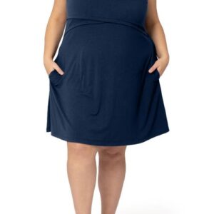 Kindred Bravely Penelope Crossover Maternity/Nursing Dress in Navy Blue at Nordstrom, Size Medium