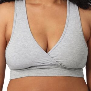 Kindred Bravely Racerback Crossover Maternity/Nursing Bra in Grey Heather at Nordstrom, Size Medium-Busty