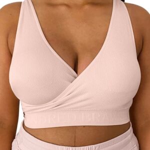 Kindred Bravely Sublime Adjustable Crossover Nursing/Lounge Bra in Soft Pink at Nordstrom, Size Large