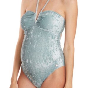 Cache Coeur Mykonos One-Piece Maternity Swimsuit in Silver Green at Nordstrom, Size X-Large