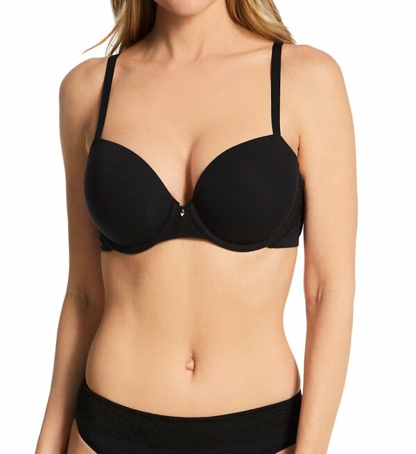 Le Mystere Women's Cotton Touch Uplift Push-Up Bra in Black (4420) | Size 38E | HerRoom.com