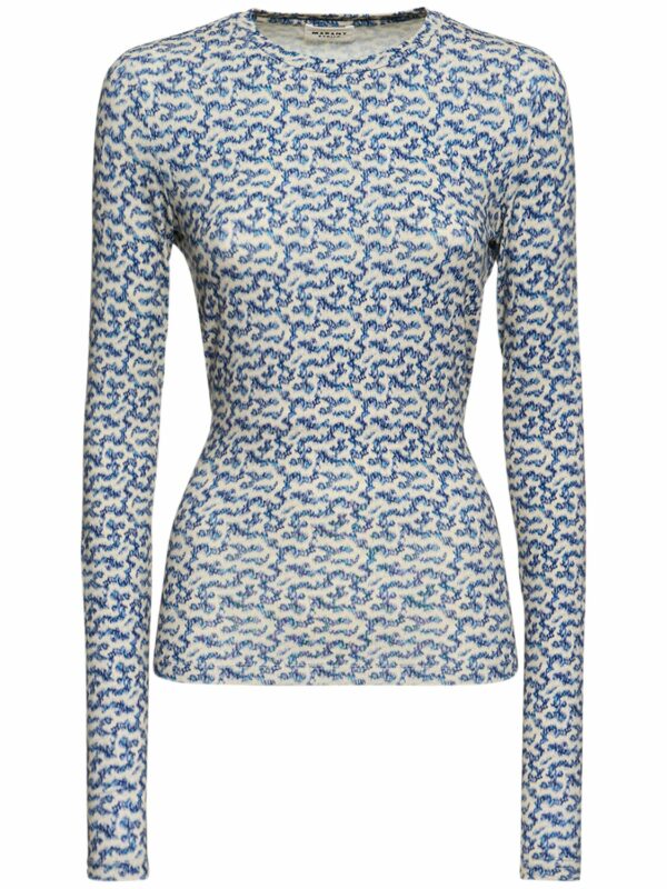 Leonio Printed Stretch Viscose Top