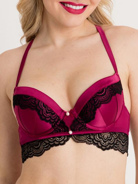 Lovehoney Satin Romance Purple Push-up Bra