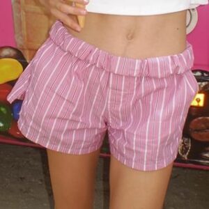 Low Waist Striped Mini Boxer Shorts