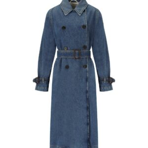 MAX MARA WEEKEND BLASY BLUE DENIM TRENCH COAT