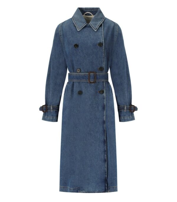 MAX MARA WEEKEND BLASY BLUE DENIM TRENCH COAT