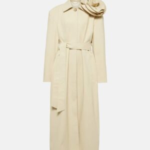 Magda Butrym Floral-appliqué cotton gabardine trench coat