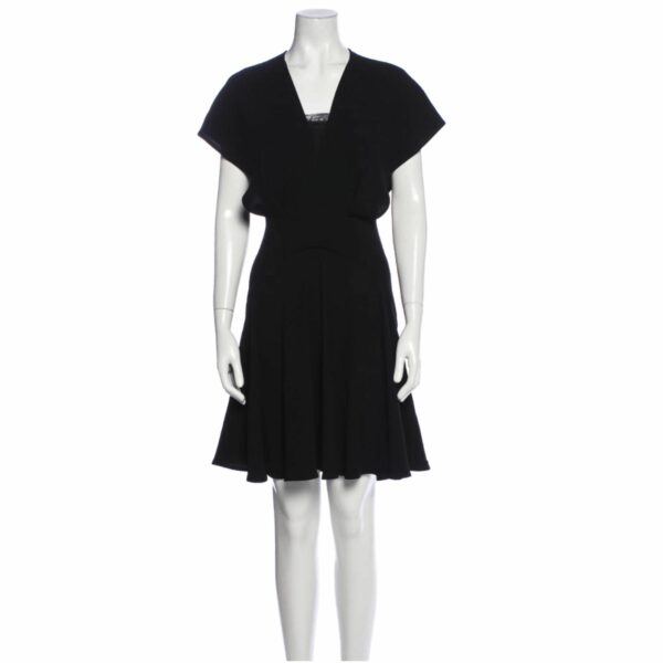 Maje Cinched Waist Silk Black Dress Designer Size 1, Women's