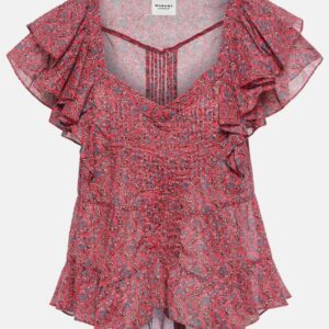 Marant Etoile Madrana ruffled printed cotton top