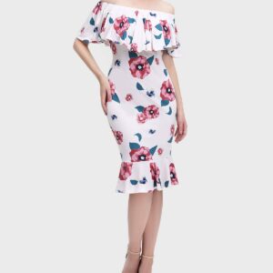 Maternity Kyla Floral Off-the-Shoulder Dress