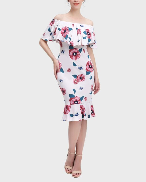 Maternity Kyla Floral Off-the-Shoulder Dress