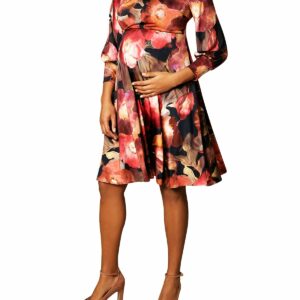 Maternity Pixie Watercolor Floral V-Neck Dress