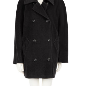 Max Mara Dark Grey Wool Double-Breasted Oversized Coat