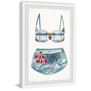 'Miami Beach Retro Bikini' Framed Painting Print