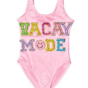 Women's Pink Crystal VACAY MODE Swimsuit