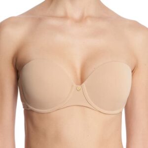 Natori Pure Luxe Strapless Contour Underwire Bra in Cafe at Nordstrom, Size 34C