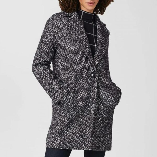 Navy Carmina Wool Blend Coat